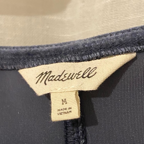 Madewell long sleeve medium velvet blue dress size - Picture 3 of 9